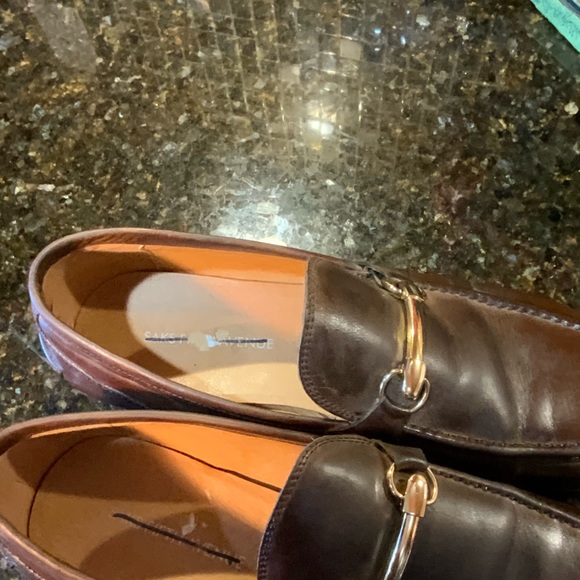 Saks Fifth Avenue Brown Leather Mens Slip on Shoes. Sz. 10.5 main image 5